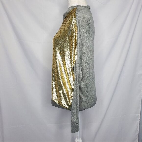 NEW HAUTE HIPPIE long sleeve gold sequin oversized pullover‎ sweater XS - Picture 8 of 14